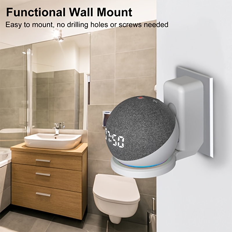 

Abs Fixed Height Smart Speaker Wall Mount Bracket For , No-drill , Compatible Power Socket Accessory (plug Not Included)