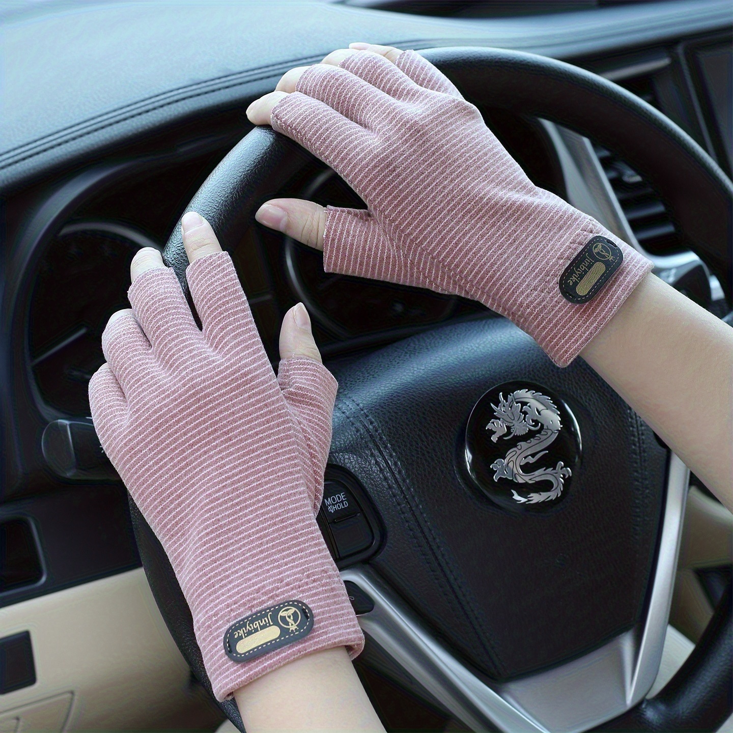 TEMU Autumn/winter Thickened Half-finger Long Gloves For Men And Women, -lined For , Fingerless To Cover, Wrist Warmers, 1 Pair