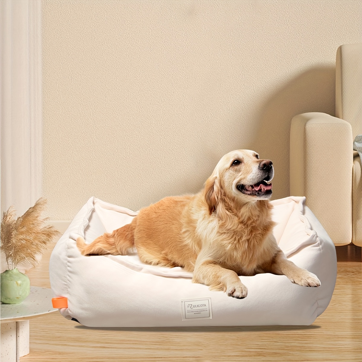 season bed bed plush white pet bed soft padding no Temu United