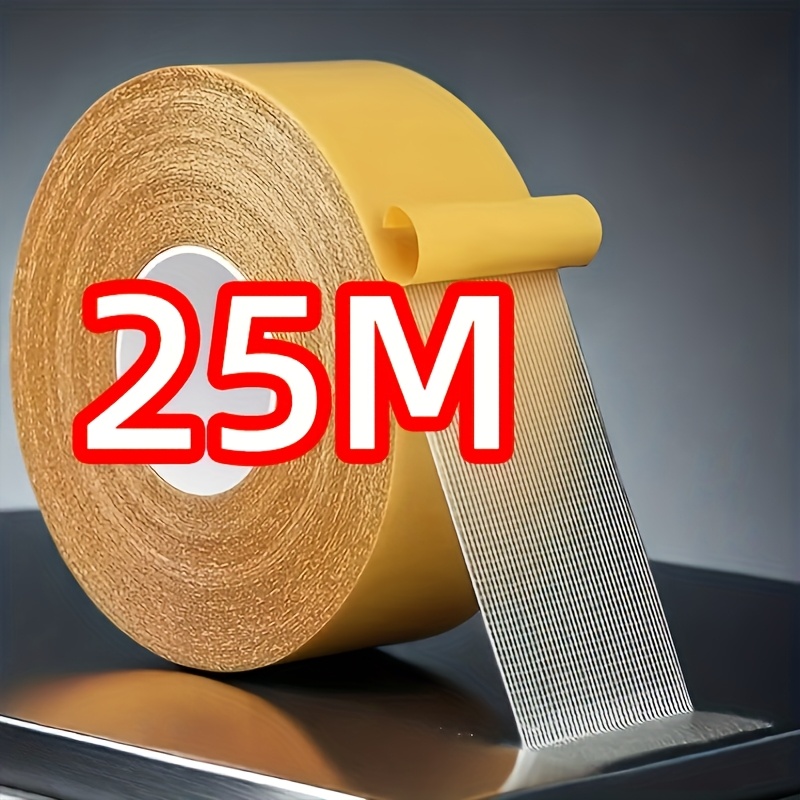 1 roll 25  strong double sided tape no residue high   plastic mesh tape suitable for wood metal glass plastic multipurpose for home and office use woodworking tools multi functional   durable  