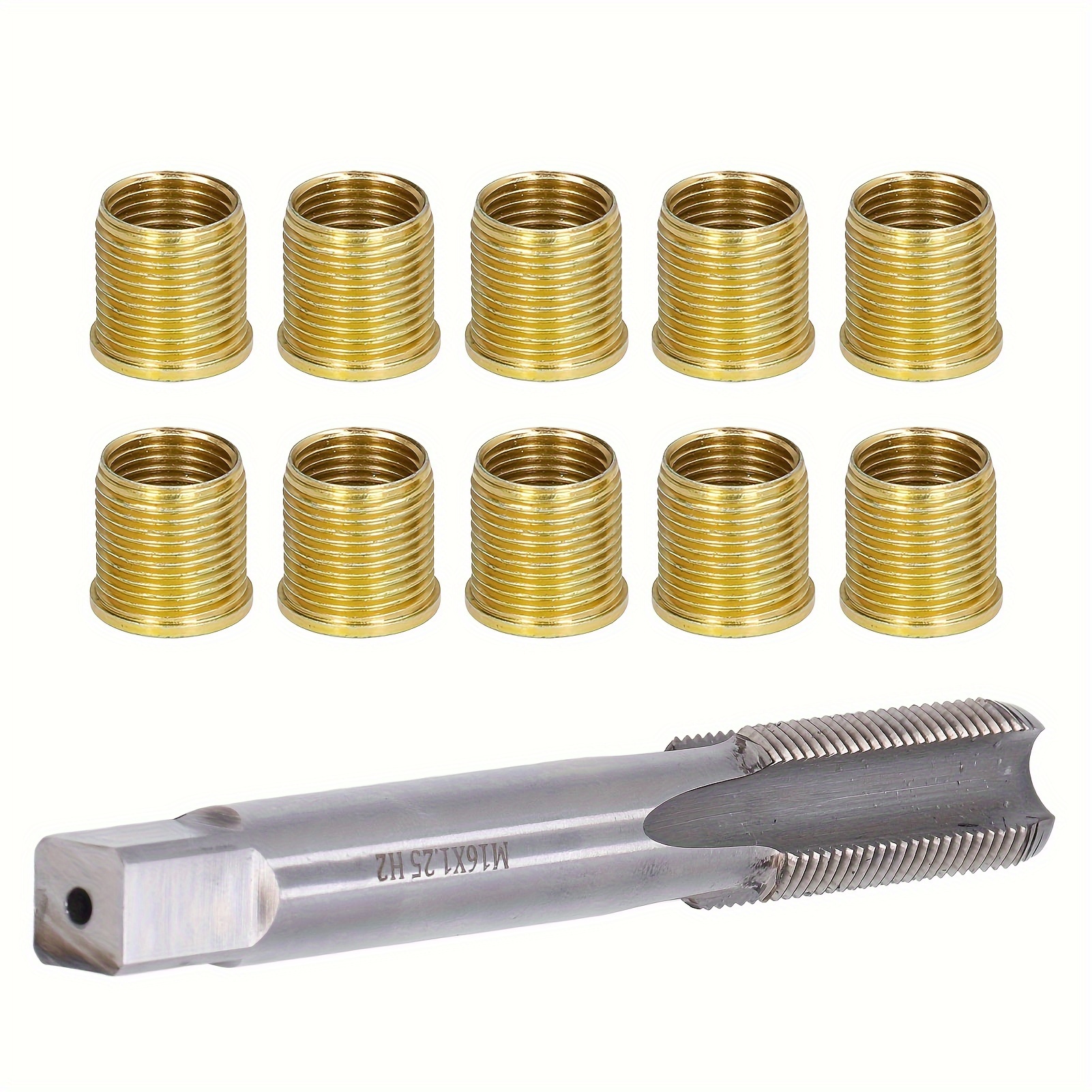 

Spark Plug Thread Repair Tools, Steel Tap Spark Plug With M14x1.25 Inserts And M16x1.25 Tap Kit For Automotive Engine Repair Set