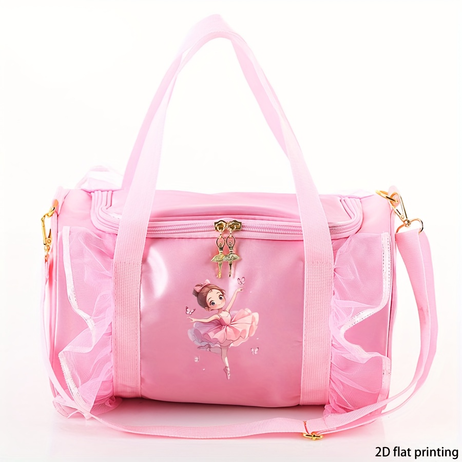 TEMU Dance-themed Handbag Featuring An Adjustable Shoulder Strap, Lace Crossbody Design, Lining, And A Zipper Pocket. Perfect For Dance, Yoga, And