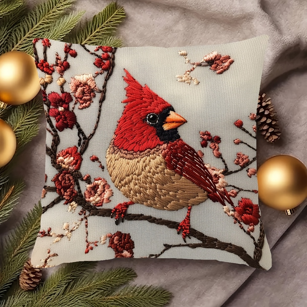 

1pc Embroidered , Double- , , , 18x18 , Polyester Decorative For Sofa, , - No Included