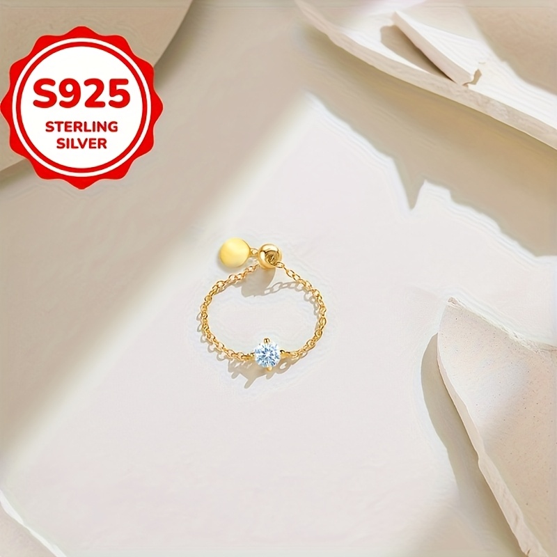 Women's S925 Sterling Silver Minimalist Geometric Soft Chain Ring