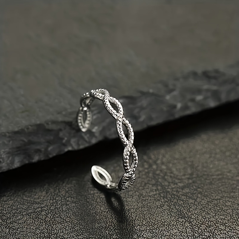 Adjustable Geometric Rings Stainless Steel Set Open Ring Hollow Pattern