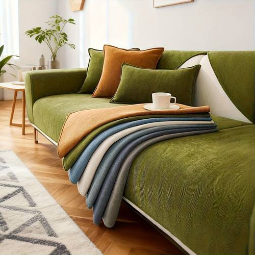 1pc of pet friendly chenille ribbed sofa cover non slip and machine washable made from fabric suitable for 2 3 or 4 seater and sectional sofas it enhances contemporary home decor in living rooms bedrooms and offices