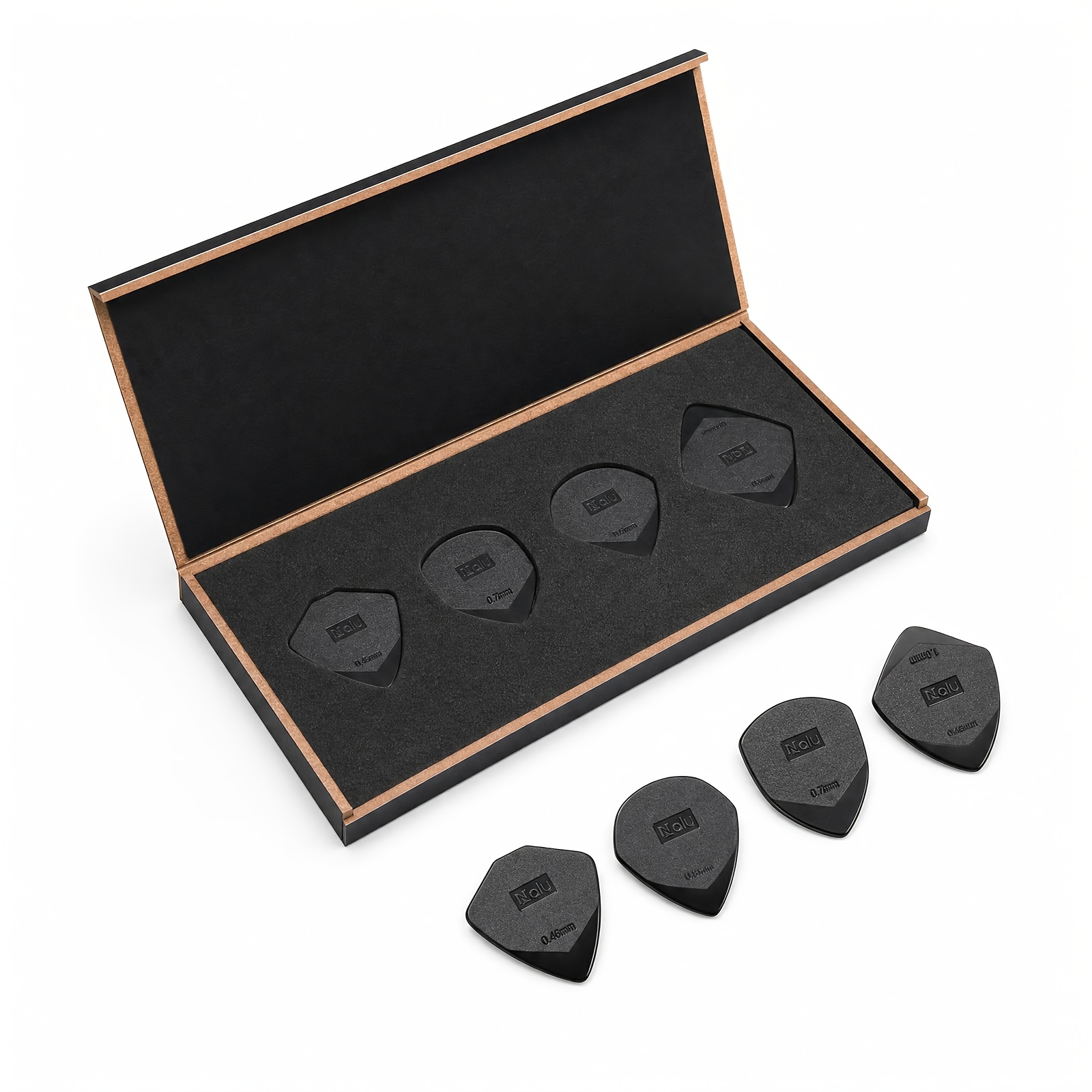 TEMU 4pcs Carbon Fiber Material Matte Anti-slip Guitar Picks, Suitable For Guitar, , Acoustic/electric Guitar, With Anti-slip Particles, Thickness
