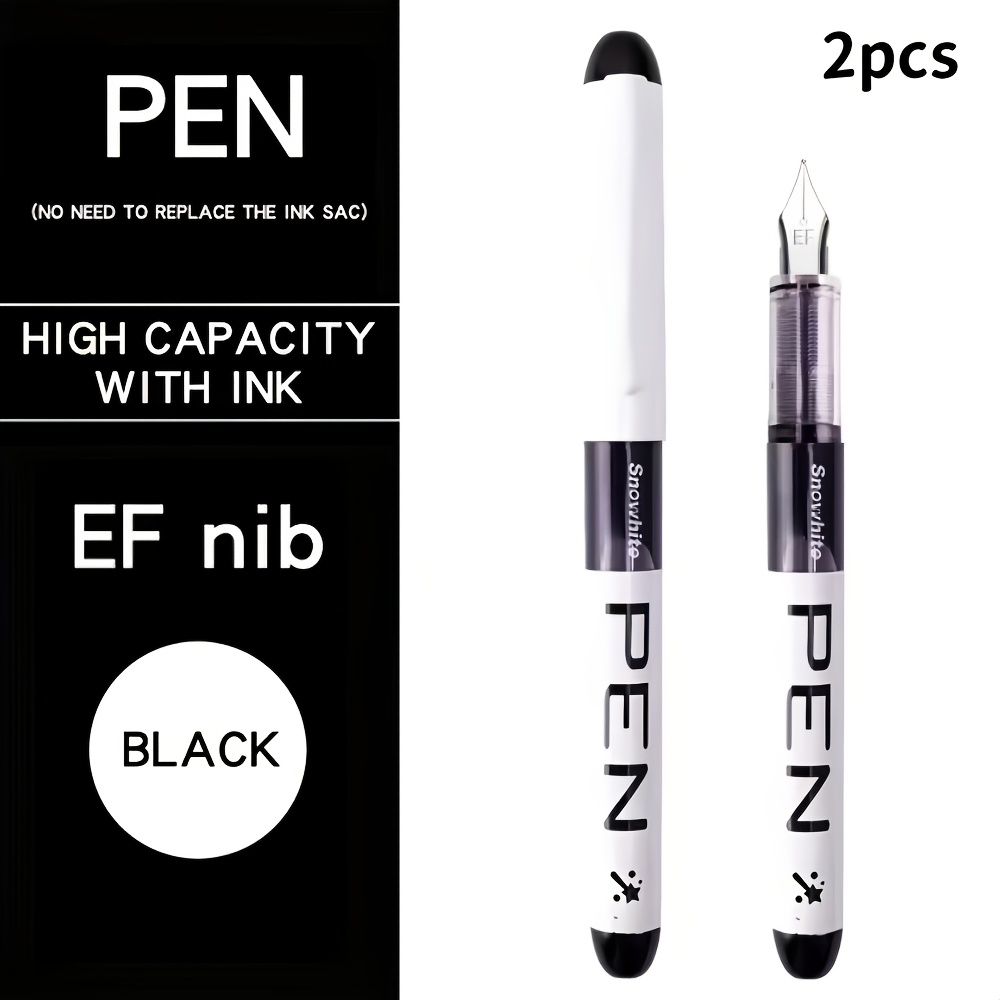 TEMU 2-pack Ef Tip Gel Ink Pens, Black/blue/ Ink, Gel Ink Pens For Drawing, Doodling, And Office Use