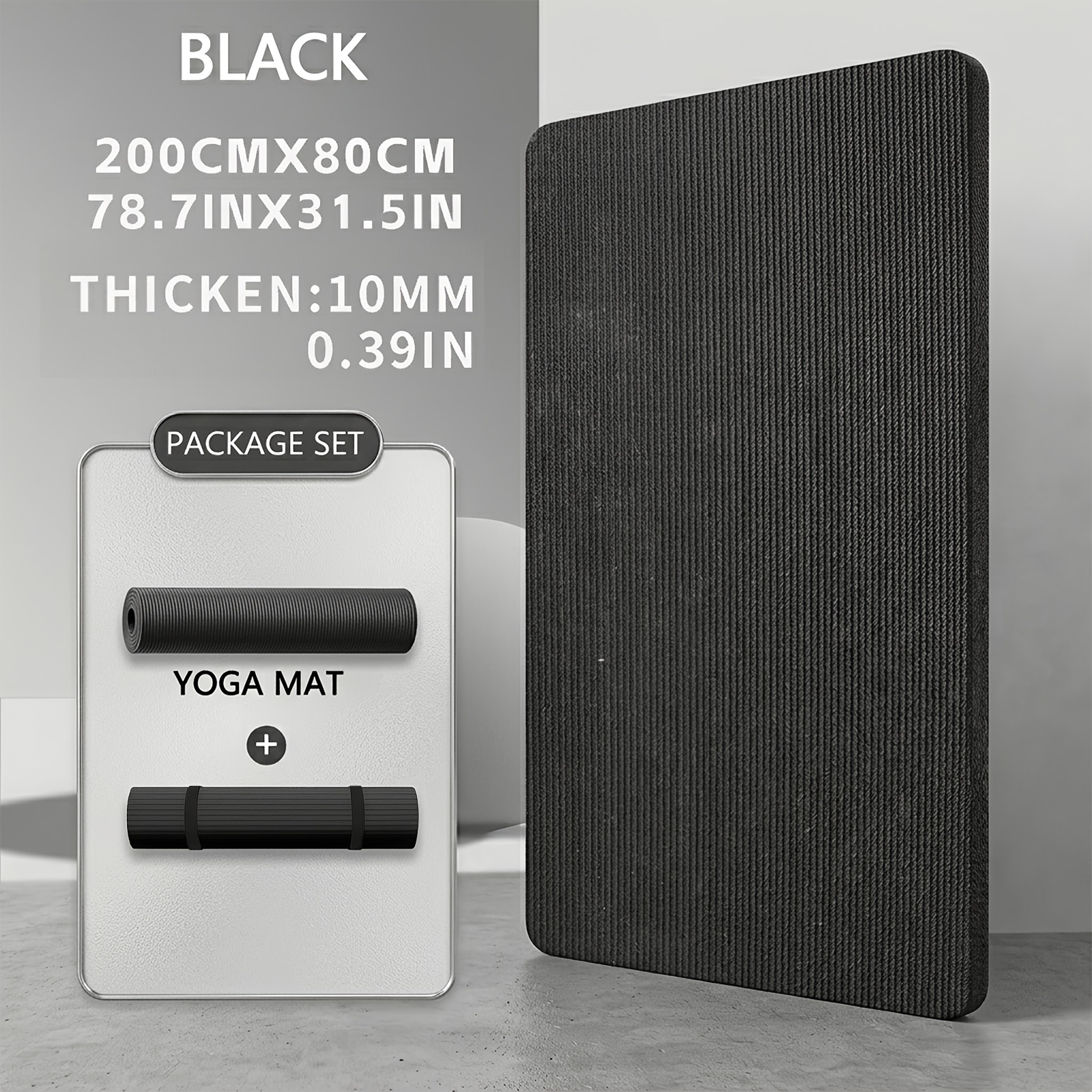 TEMU Tappetino Yoga Oversized 200Cm X 80Cm - Tappetino da Allenamento Antiscivolo ad Densit� con Cinghia per il Trasporto