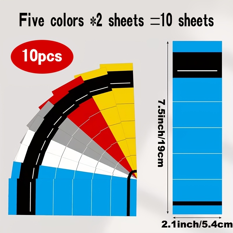 Image of 10pcs File Folder Labels, Organizational Sticker Tags, , 7.5x2.1 Inches, Colorful, Suitable For School Supplies, Office Organization, Stationery Collection, Classification Supplies