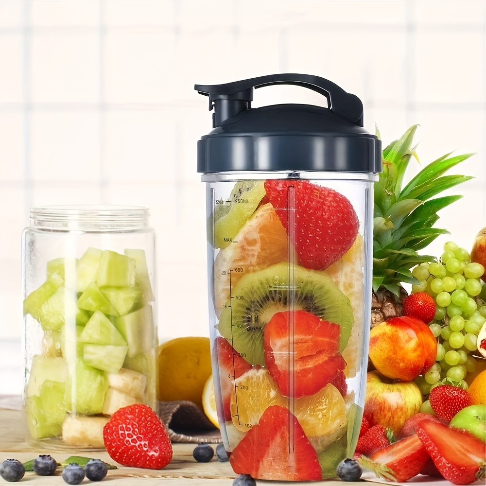 Temu 1 Juego De Vasos Blender Para Nutribullet, Vaso De 32 Onzas Con Tapa Abatible Para Llevar, Compatible Con Batidoras Nutribullet De 600 W Y 900 W,