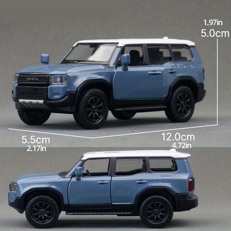 Image of Simulation 1:36 Alloy Golden Land Cruiser Car Sedan Sports Car Model Can Open Door Pull Back Toy And Girls Gift Festival Christmas Birthday Gift Blue