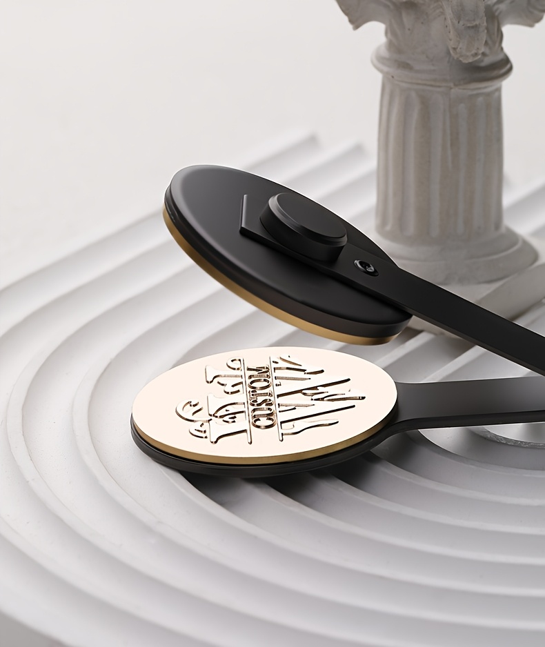 1pc Custom Pattern Embossed Stamp, Floral Letter Series in Black/Golden/Rose Golden Trio - Portable Embossing Tool for Party Invitations/Tissue Paper/Envelopes/Cards/Anniversary/Birthday/Holiday Gifts - ZMXL2