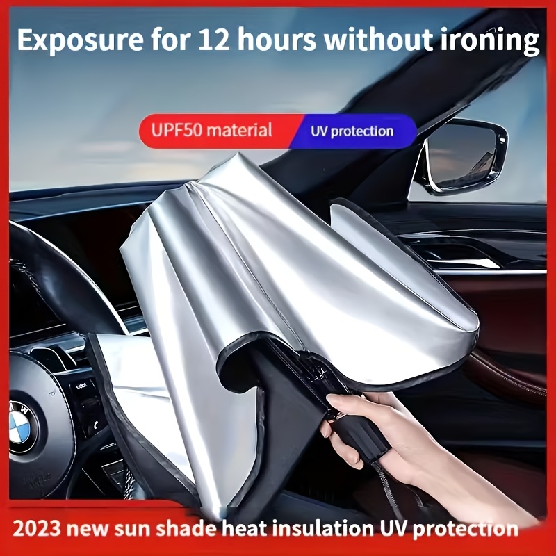 car sunshade for front windshield sun protection and heat insulation sun visor blackout curtain car interior windshield cover small car sunshade umbrella