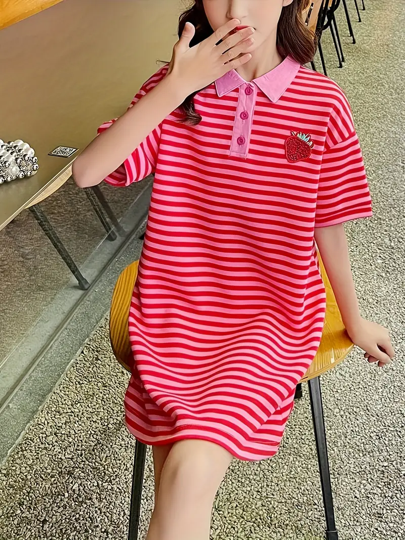 t shirt dress korean style Graphic Print Over-the-Knee T-Shirt Dress | The Korean Fashion