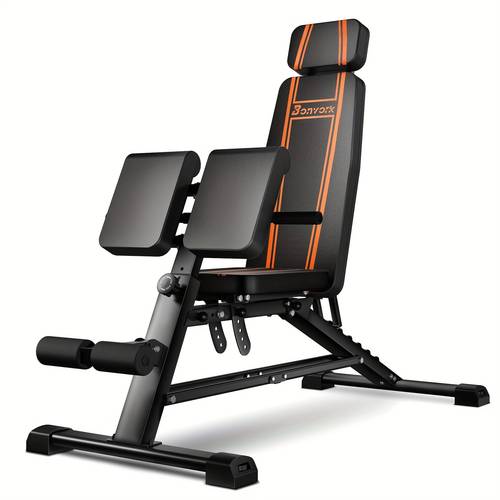 Multi-Functional Weight Bench for Full Body Workout, Back Extension, Roman Chair, Adjustable Ab , Incline Flat Bench
