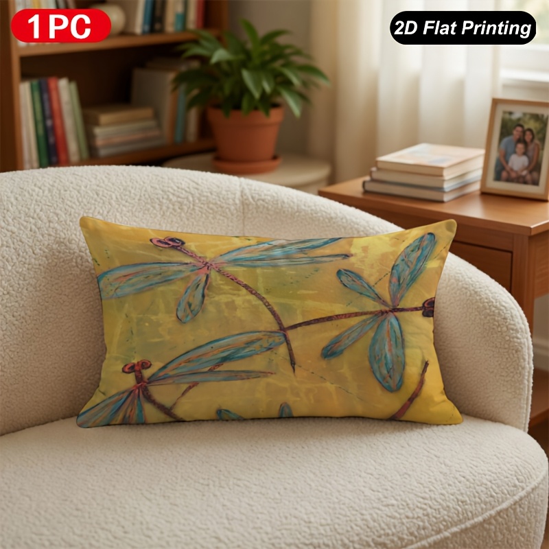 TEMU de cojín lumbar de 1 pieza con estampado 2D de de para decoración de interiores y exteriores, granja, dormitorio, , sofá, interior de coche,