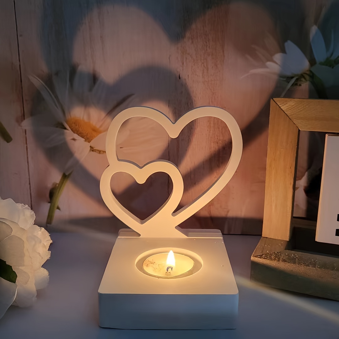 

1set Heart Shaped Candlestick Holder Silicone Mold Handmade Candle Holder Plaster Ornaments Cement Epoxy Resin Silicone Molds