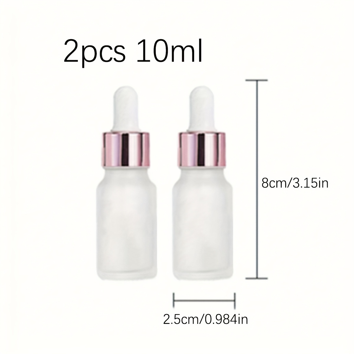 E-shop 2 Stück 5ml/10ml/15ml/30ml Tropfflaschen aus Glas, nachfüllbar, mit Rosen-Deckel, Kosmetikbehälter, mattiertes Glas, für ätherische Massageöle,