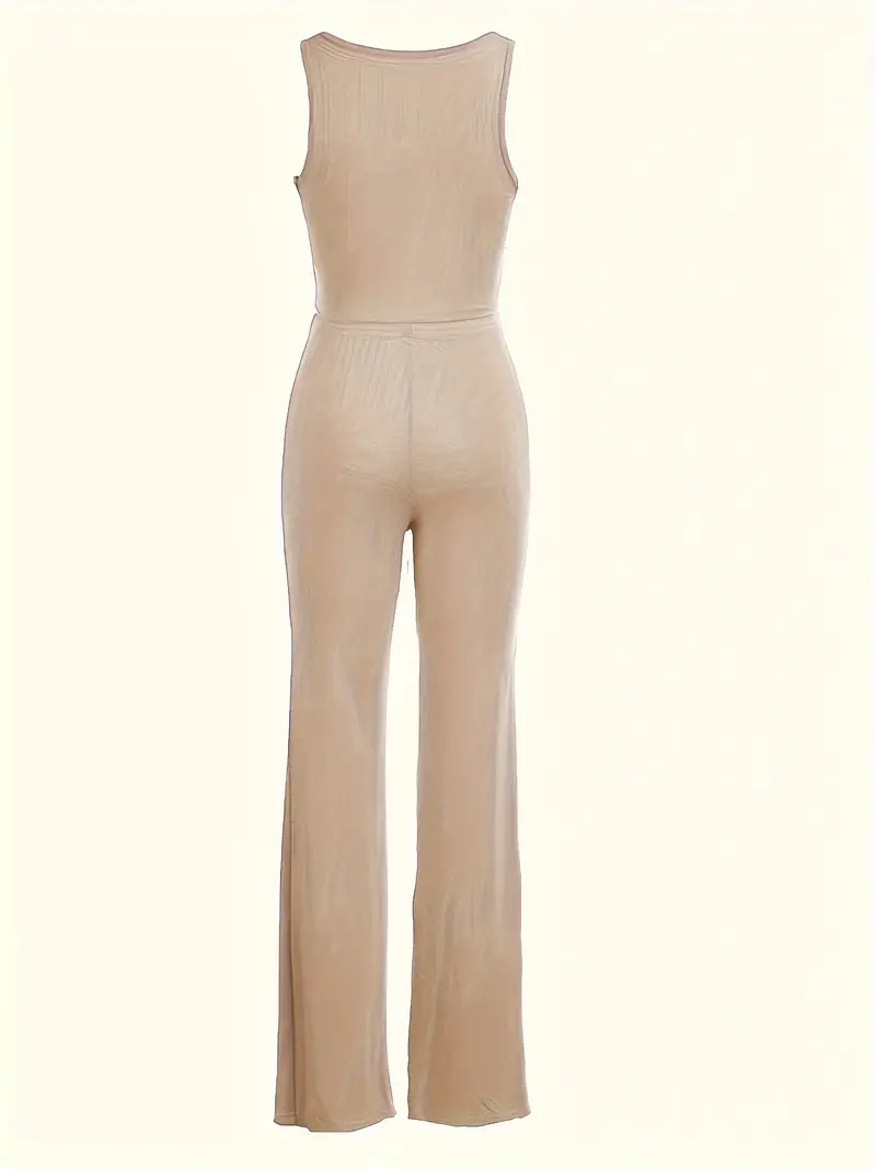 Casual Solid V Neck Sleeveless Two Pieces Casual Solid V Neck Sleeveless Two Pieces