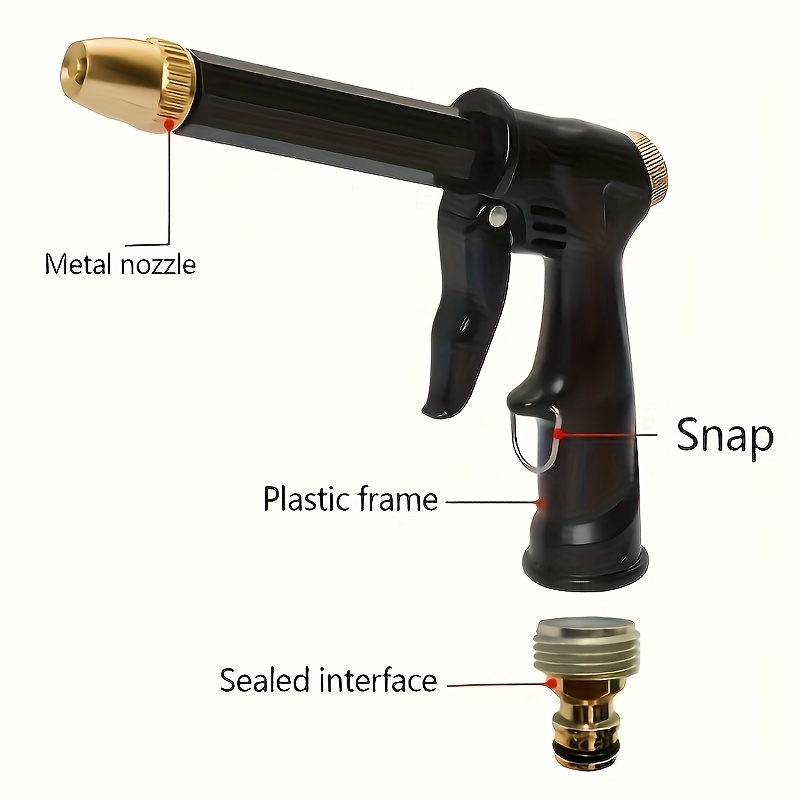 1pc high pressure motorcycle car wash gun durable plastic construction adjustable nozzle with garden hose connector ergonomic grip suitable for bikes vehicles suvs trucks heavy duty manual cleaning tool multi functional outdoor sprayer essential for   pressure washer accessories gun vehicle maintenance versatile sprayer   tool truck drivers       sprayer truck owners 5