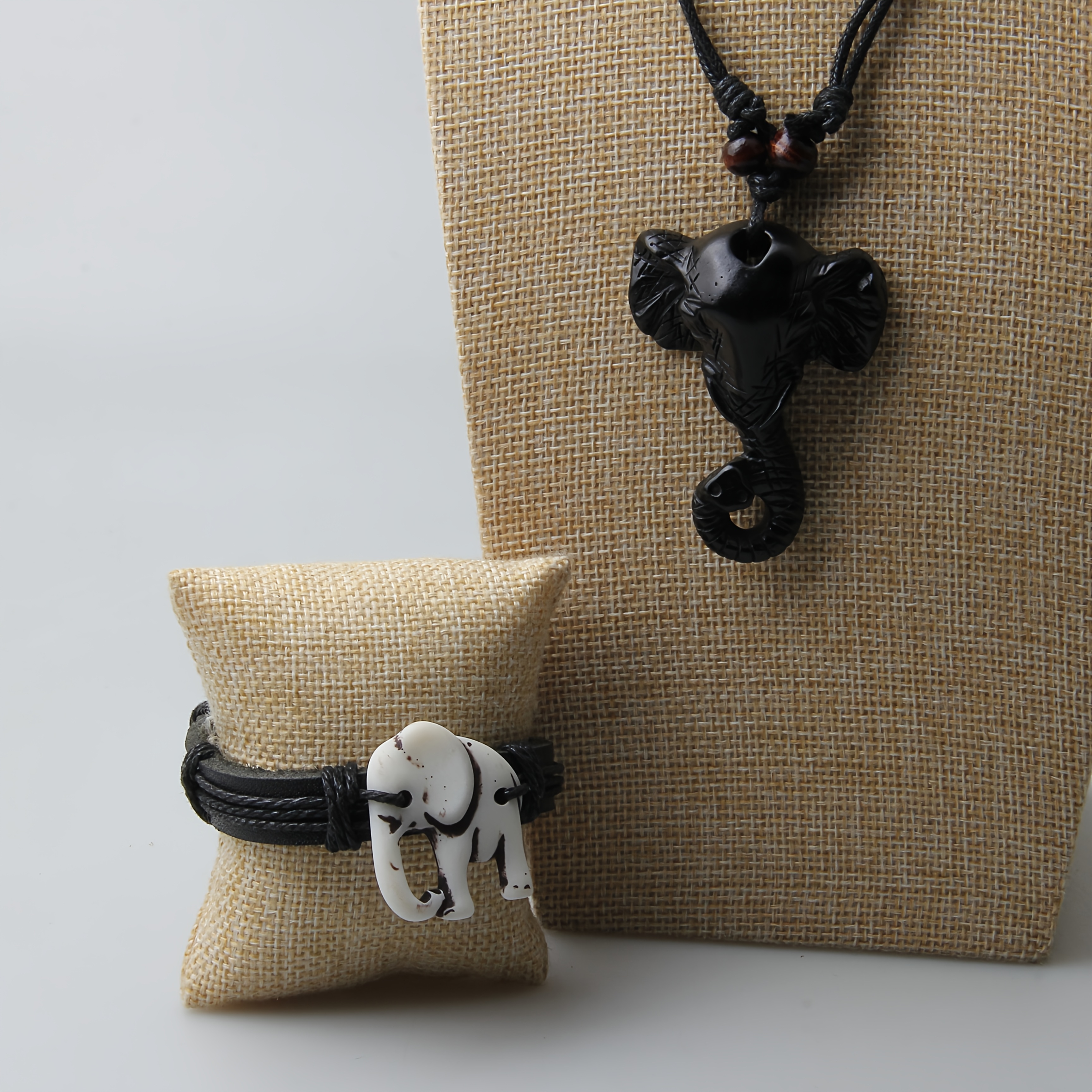 2pcs Retro Sea Turtle & Elephant Couple Pendant Set