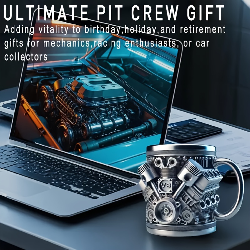 v8 v6 engine stainless steel coffee mug durable automotive Temu