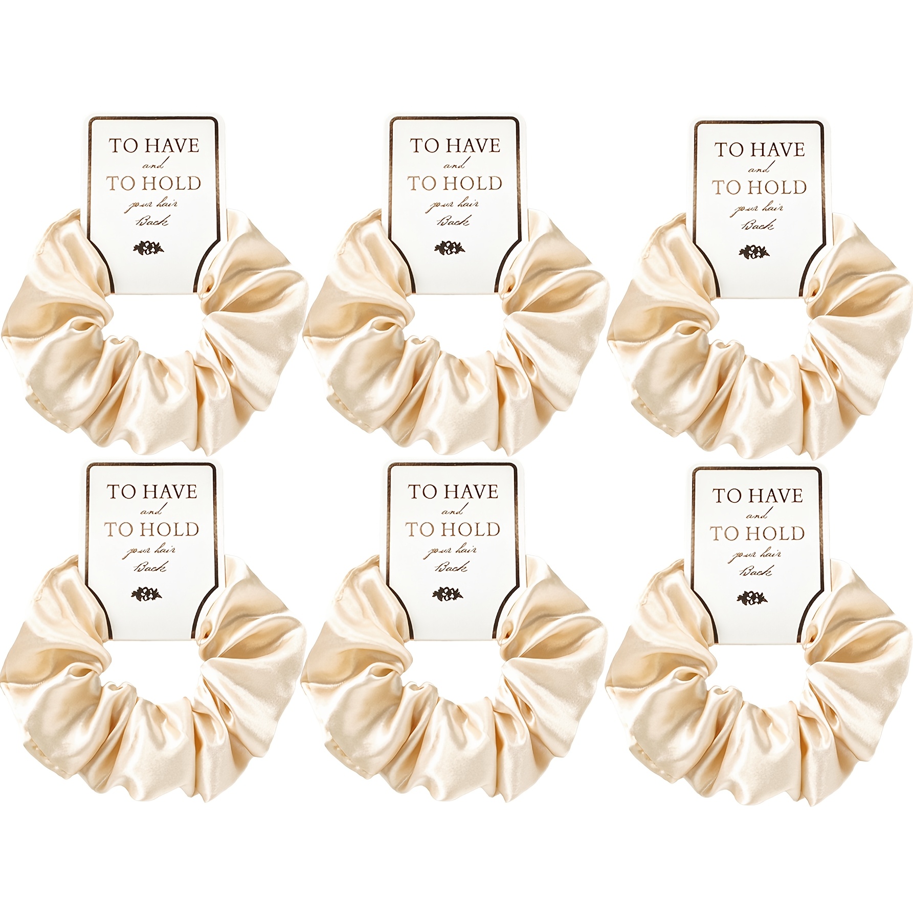 TEMU 6pcs Satin Women's Set With Cardboard Hair Ring Hair Accessories