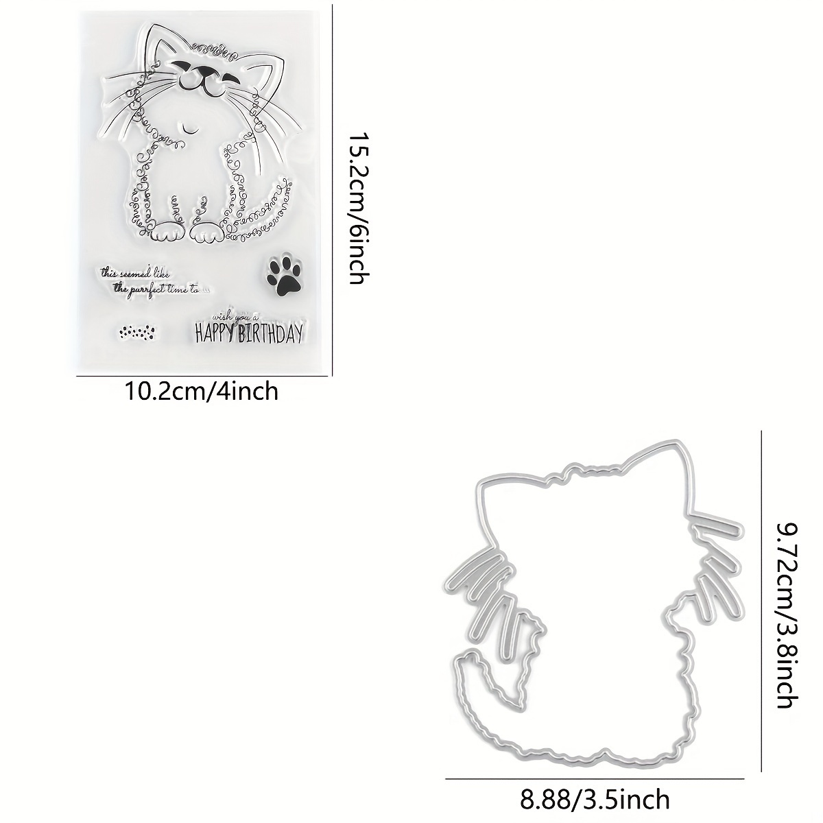 Cute Kitten For Diy Greeting Card Decoration & Scrapbooking Embossed Photo Card Making Supplies