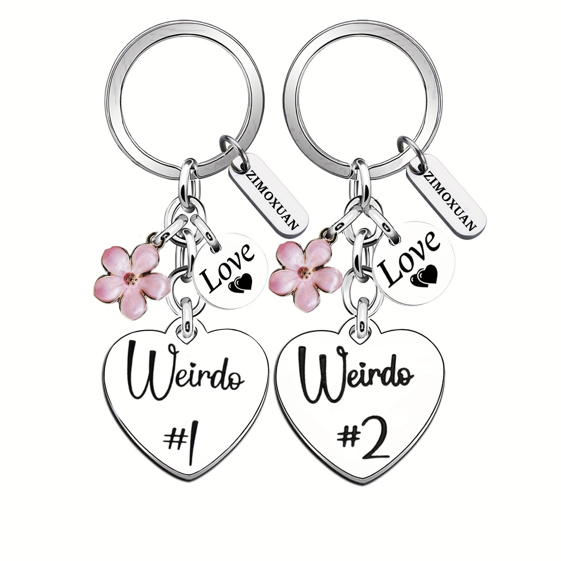 Image of Zimoxuan "set Of 2 Unique Best Friend Keychains - Matching Additions For Women, Ideal Friendship Gift For Graduation/christmas, Stylish Keychains For Soul Sisters"