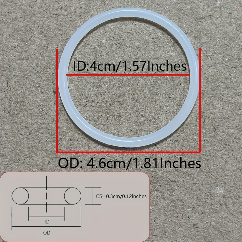 TEMU 2pcs White Solid Glue Rings Elastic Silicone Rings Wear-resistant Silicone Rings Anti-slip Sealing Rings