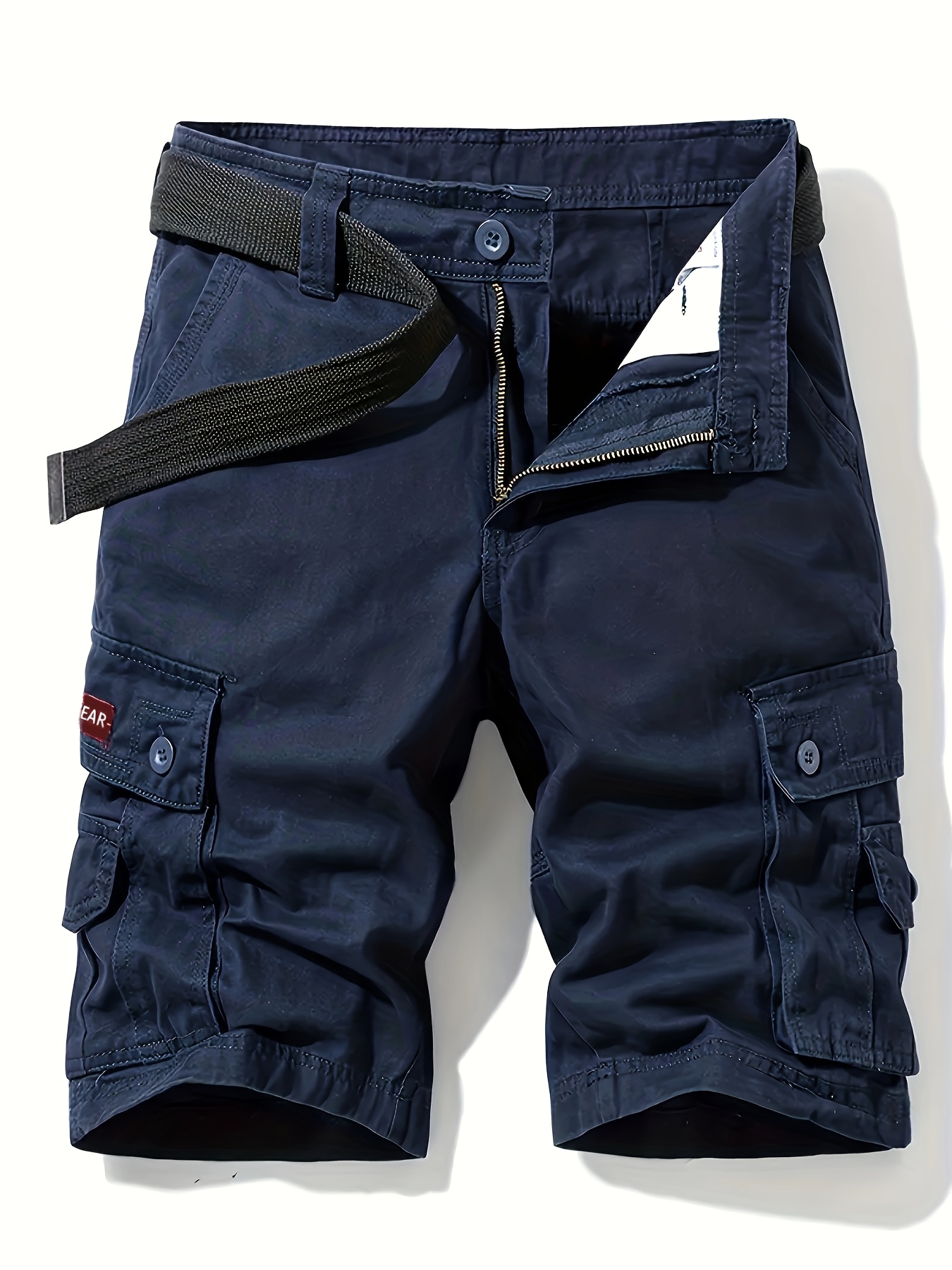 heren casual katoenen cargo broek,     multi-zak vijfdelige shorts