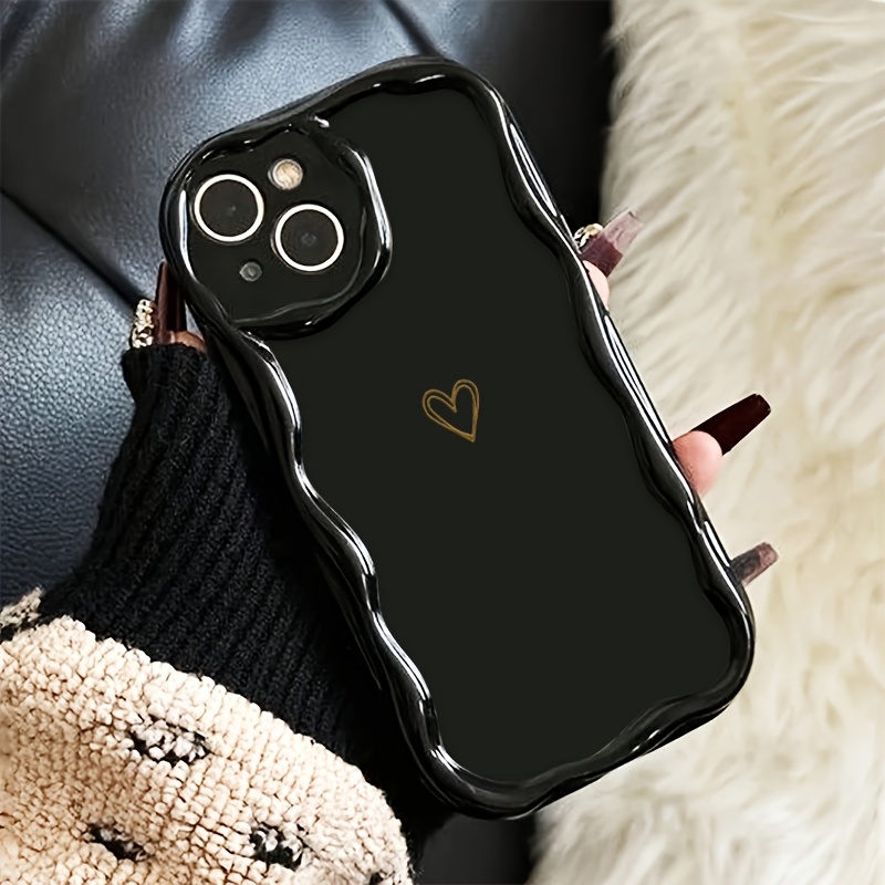 TEMU Phone Case: Heart Wavy Border Phone Case, Suitable For Iphone 17, Iphone 17 Pro Max, Iphone 17 Pro/16/11/13/ Plus/15 Pro/15 Pro Max/12/14 Pro