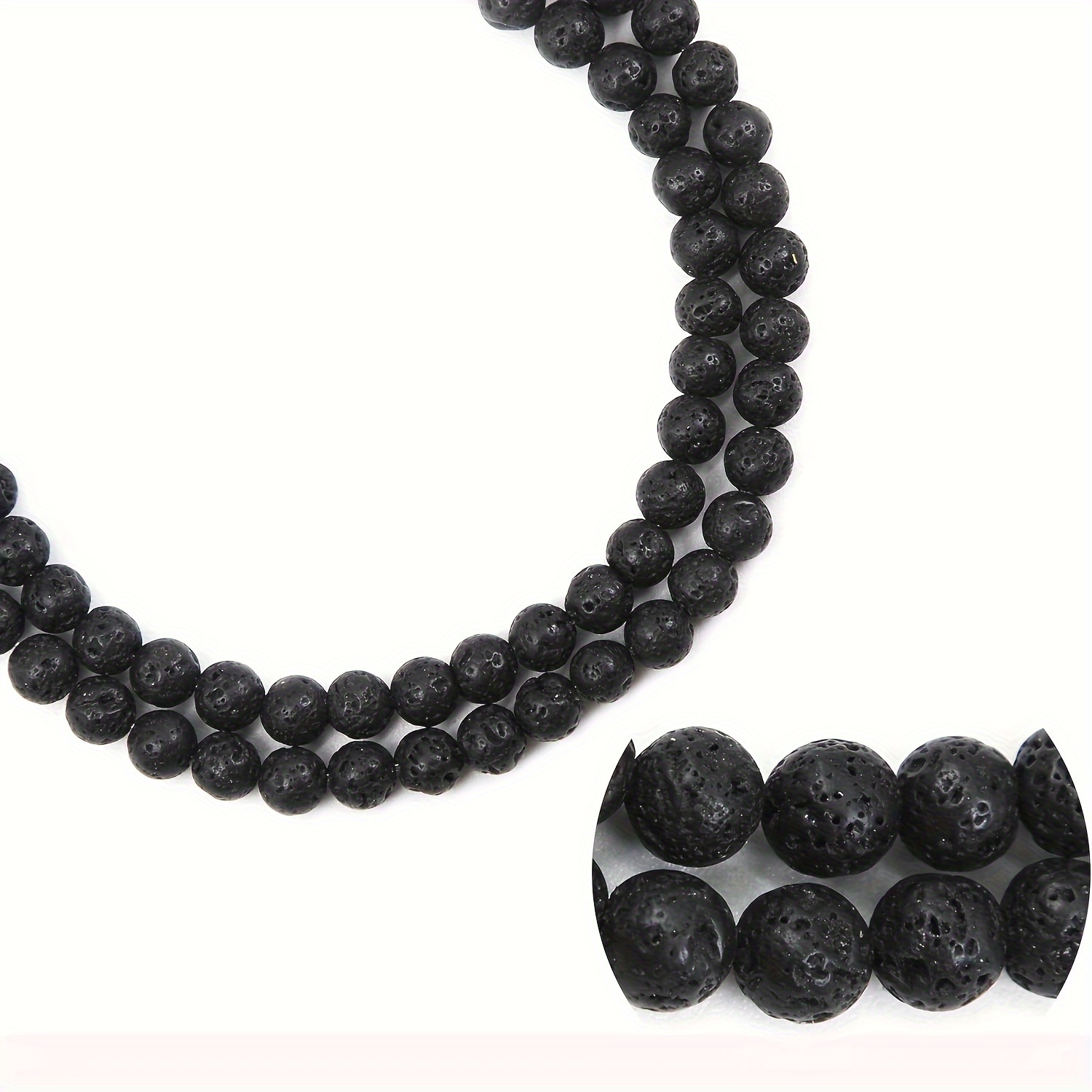 

Natural Black Lava Gemstone Beads - Round Loose Spacer Beads For Diy Jewelry Making, Bracelets & Necklaces - Perfect For Father's Day, Mother's Day & Graduation Gifts, 15" Strand, Sizes 4/6/8/10/12mm