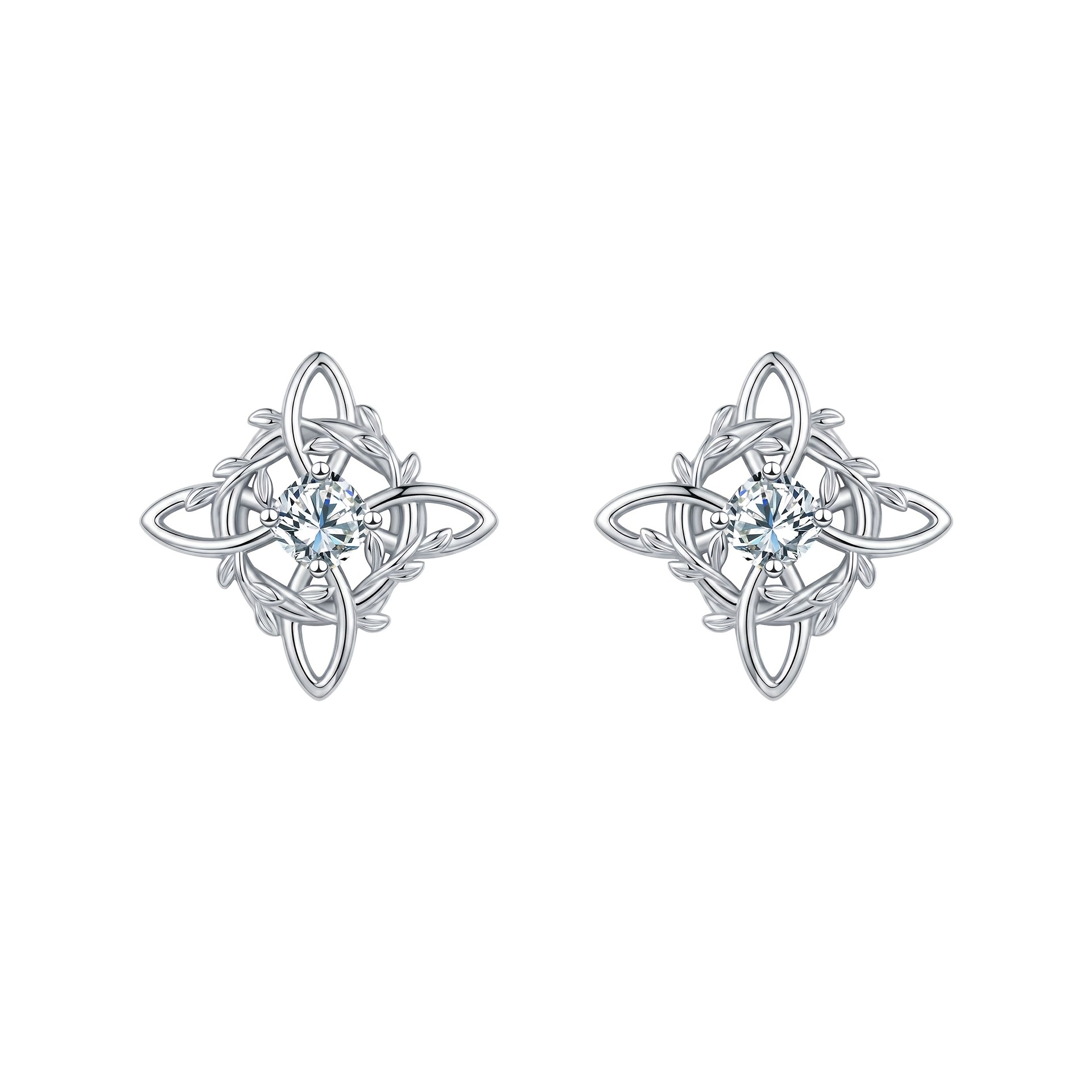 TEMU 2 piezas de aretes de tachuelas de moda para mujer, joyería de corona de cruz con nudo de bruja, aretes de tachuelas con nudo celta, aretes de