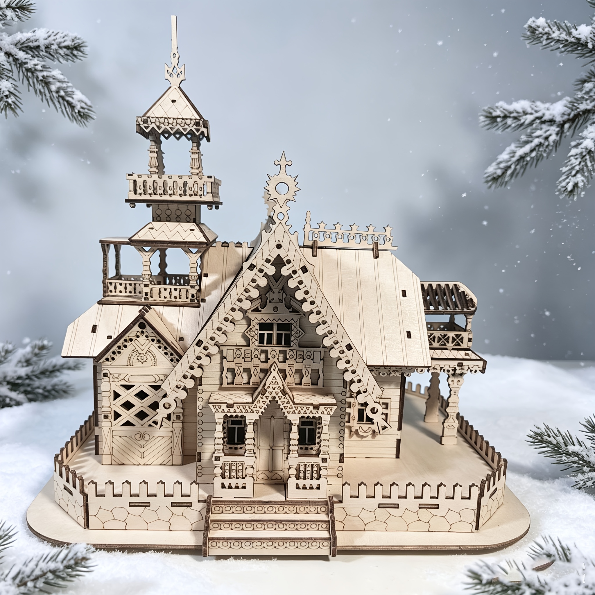 Puzzle Small Cottage 3D Model Kit, Fun Assembly Set