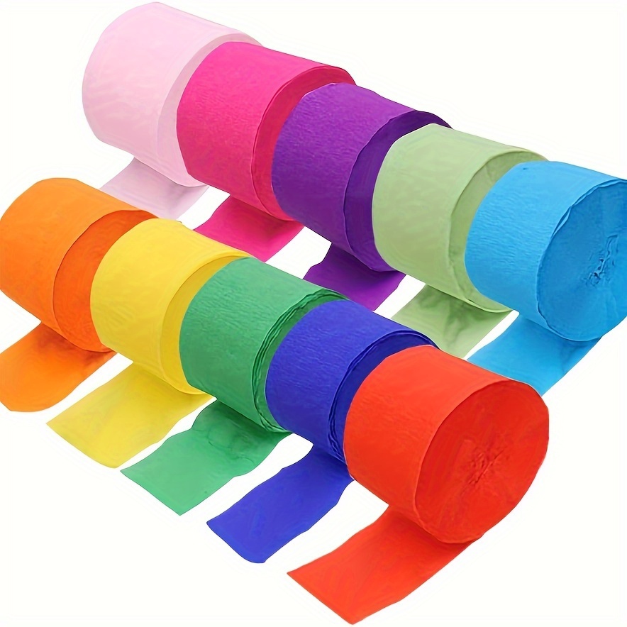 

10 Rolls Crepe Paper Set, 4.5cm X 25m, Assorted Colors, For Diy Crafts, Wedding & Birthday Party Decorations, Art Supplies