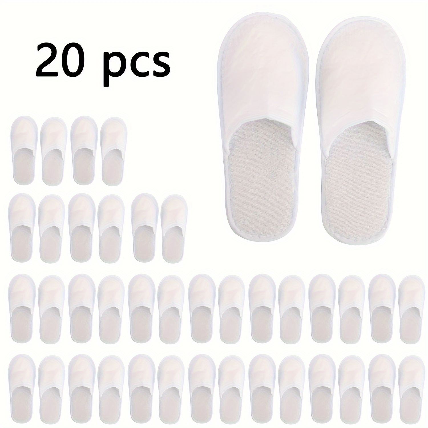 

20pcs Disposable Spa Slippers - Non-slip, Toe For Home, Weddings & Travel