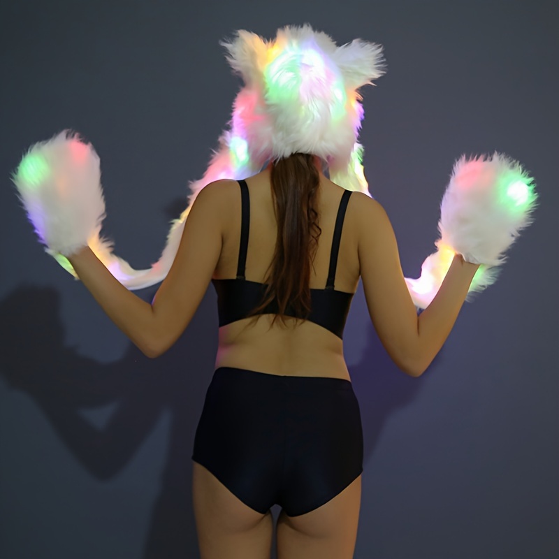 led light up hat scarf combo warm fashionable accessory for parties and concerts battery powered aa batteries not included details 6