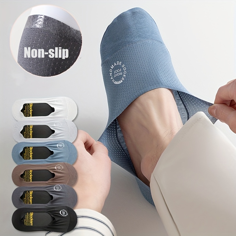 E-shop 6 Paar Herren Frühling/Sommer Super Bequeme Herren Einfarbige Unsichtbare Socken – Leicht, Atmungsaktiv, Weich und Elastisches Mesh-Gewebe –