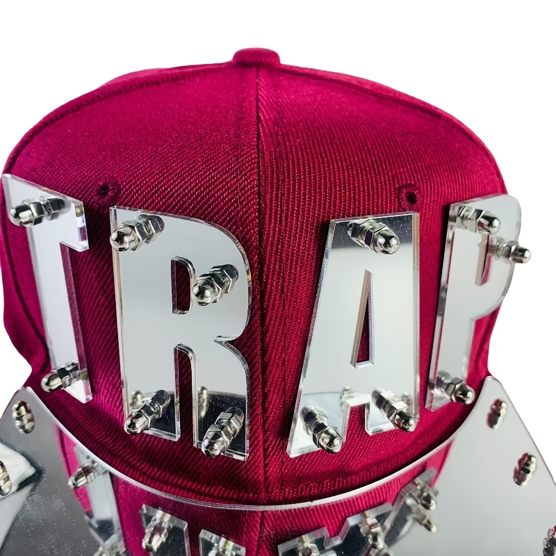new flat brim acrylic letter punk style hip hop baseball cap - Temu