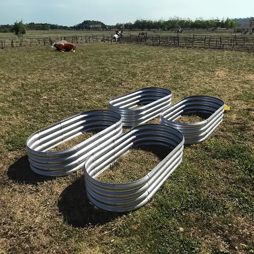galvanized raised garden bed 2pcs galvanized raised garden bed kit oval large metal planter garden boxes for vegetables outdoor