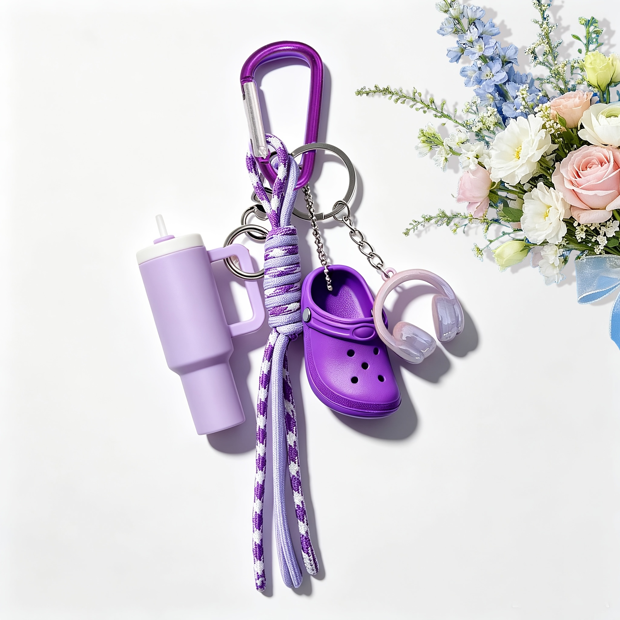 TEMU Breloques de créativité pour porte-clés, breloque de lanière tissée - et tendance, accessoire de haute valeur pour clés de voiture de couple,