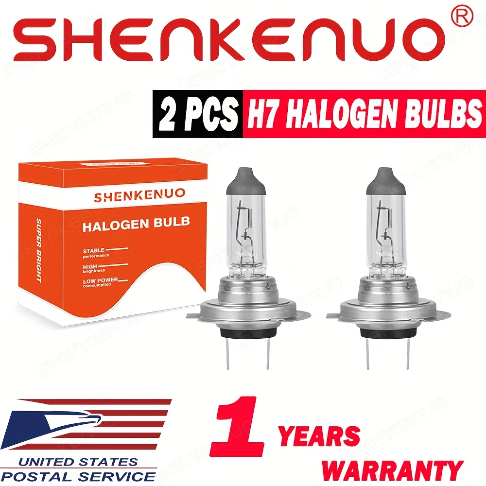 

2 X H7 Halogen 12v 55w Upgrade Headlight Bulb-150% More Light, Without Battery