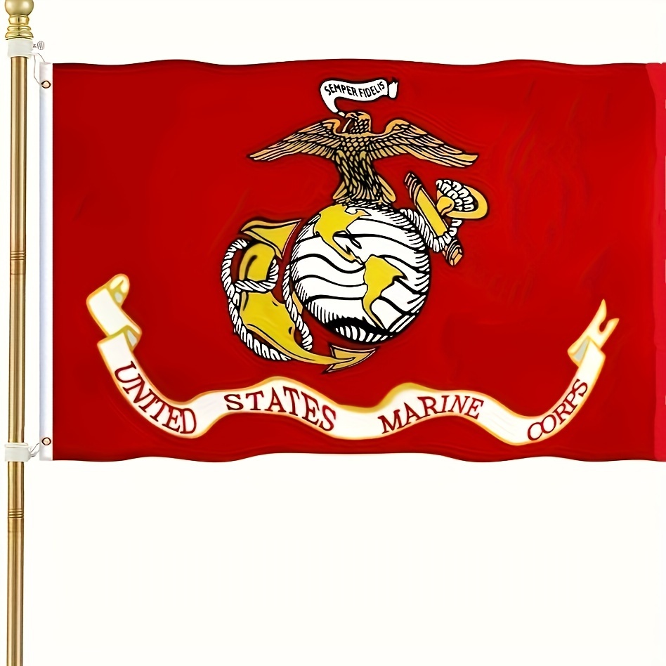 

United States Marine Corps Flag 3x5 Feet, Double-sided Military Banner, 100d Premium Polyester, Durable Double Stitched, Outdoor Use With 2 Brass Grommets