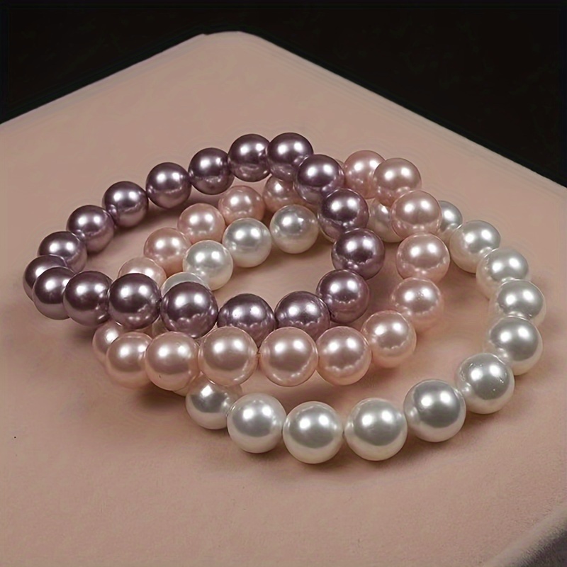 

1pc Colorful Shell Pearls Beads Beaded Bracelet Simple Style Temperament Handmade Hand String Jewelry