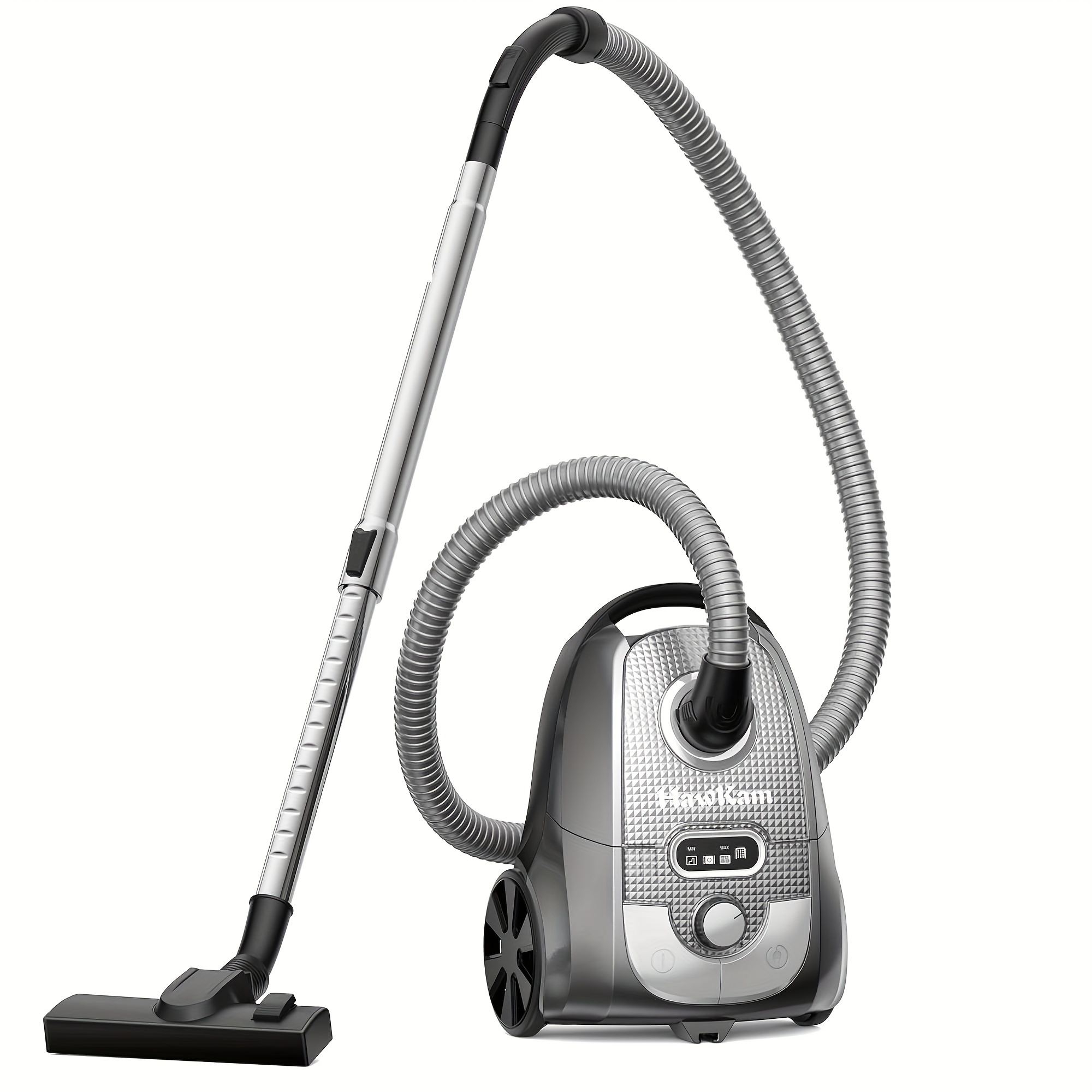 

1300w Bagged Canister Vacuum Cleaner For Home - Powerful Suction, Lightweight And Corded With 4 Attachments And 6 Bags - Ideal For Hard Floors, Carpets, Pets, Upholstery, Tiles, And Cars Hk-ca002