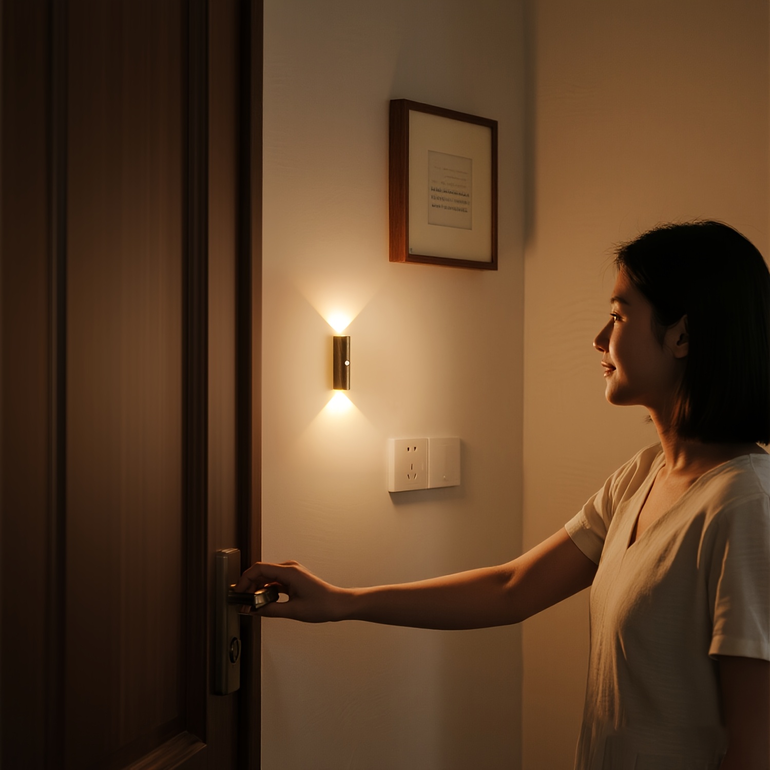 LED Wall Light with Motion Sensor and USB Charging