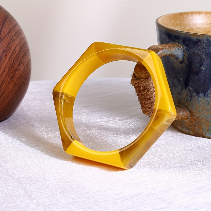 Women's Two-Tone Multi-Color Spliced Bangle Bracelet