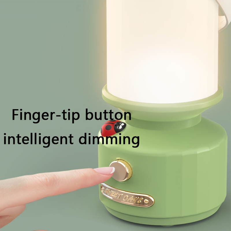 ladybug   bedside reading lamp portable rechargeable led night light with adjustable brightness 3 color     design battery powered for dorm bedroom study office dorm room lighting durable plastic body polished   button control operation dorm room lighting modern lighting lightweight design Product details 4